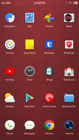 Screenshot of the Smartisan OS 6 Home Screen